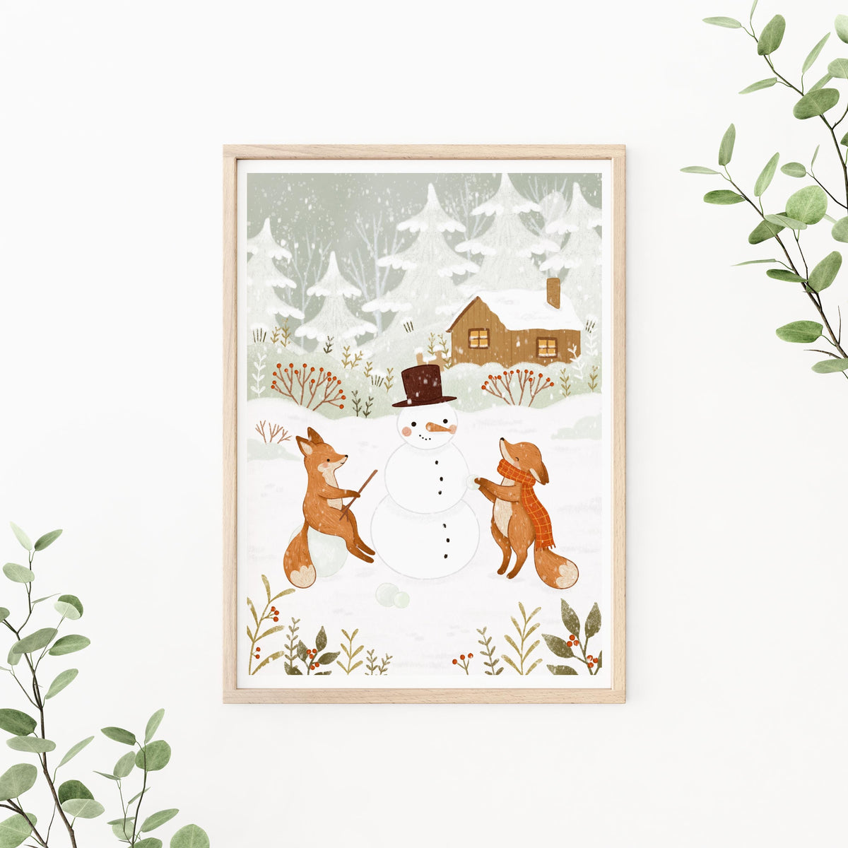 Art Print - Building a Snowman