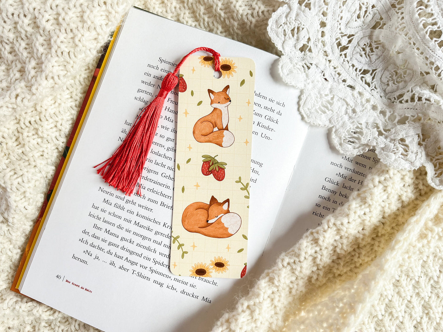 Strawberry Fox Bookmark