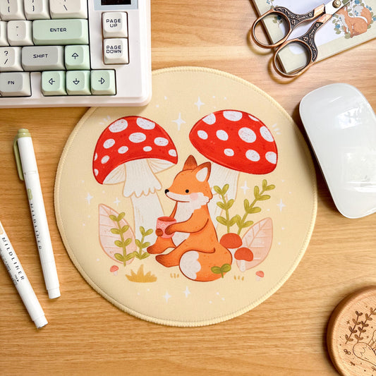 Round Waterproof Mousepad - Mushroom Fox