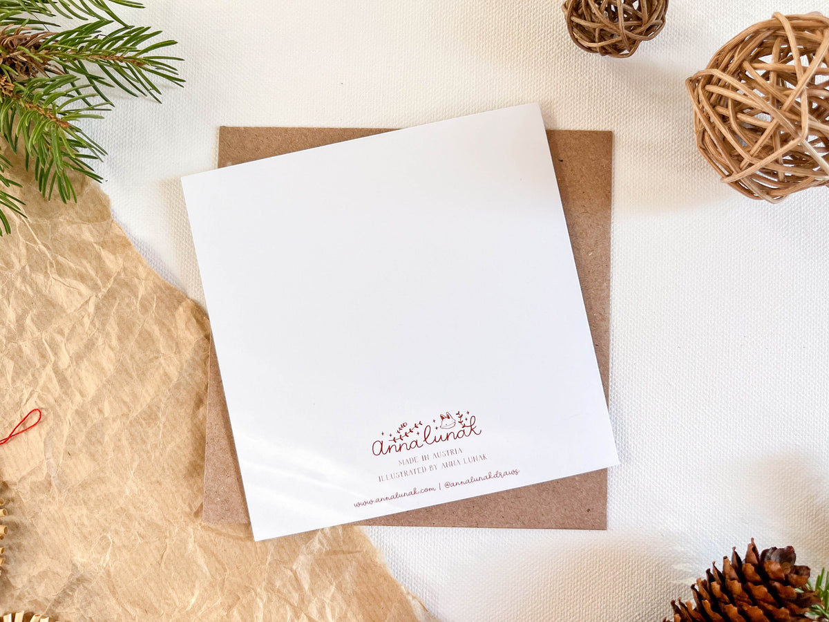 Cozy Bunny Greeting Card with Envelope