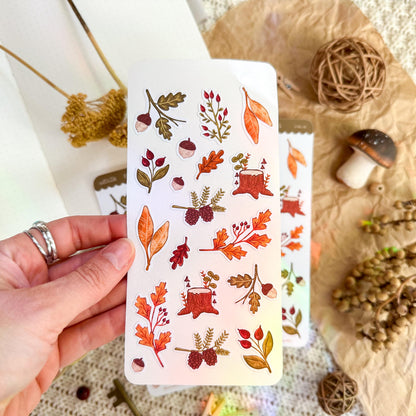 Fall Foragings Planner Sticker Sheet // matte paper stickers