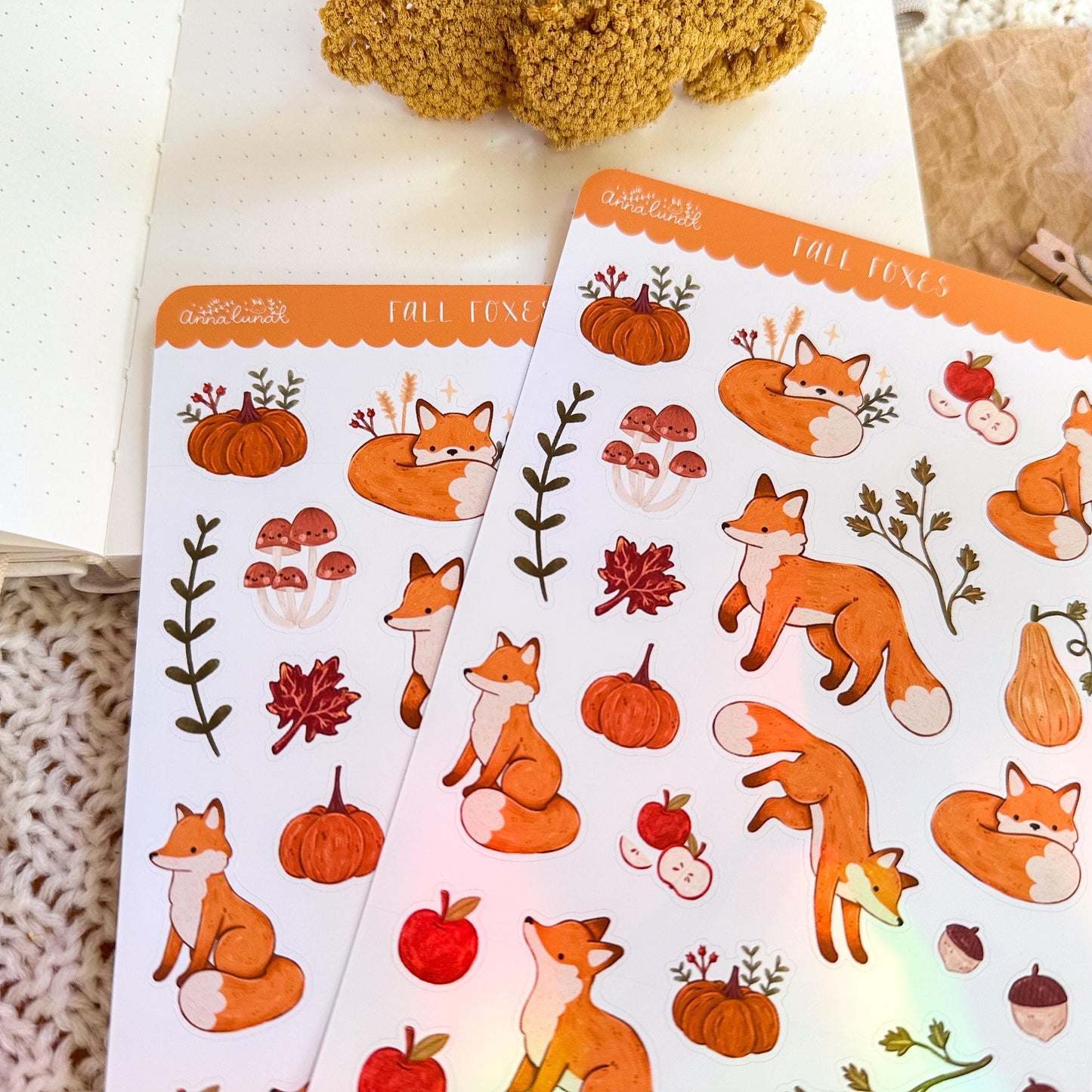 Sticker Sheet - Fall Foxes