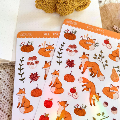 Sticker Sheet - Fall Foxes