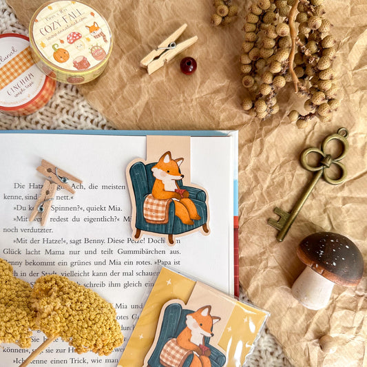 Magnetic Bookmark - Cozy Evening Fox