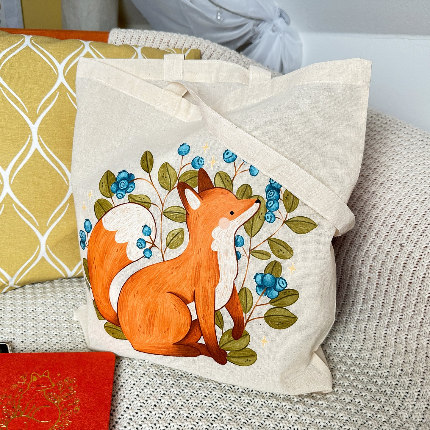Blueberry Fox Tote Bag