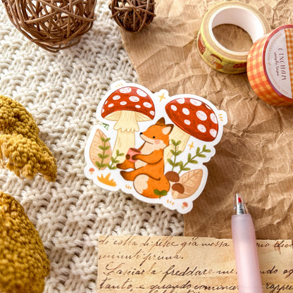 Vinyl Sticker - Mushroom Fox