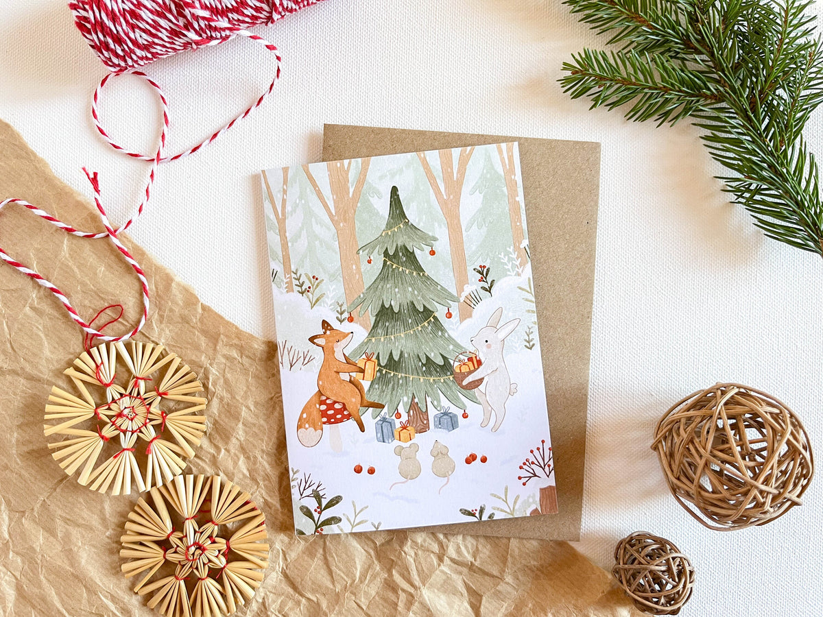 Set of 4 Christmas Greeting Cards with envelopes - 2022 Edition