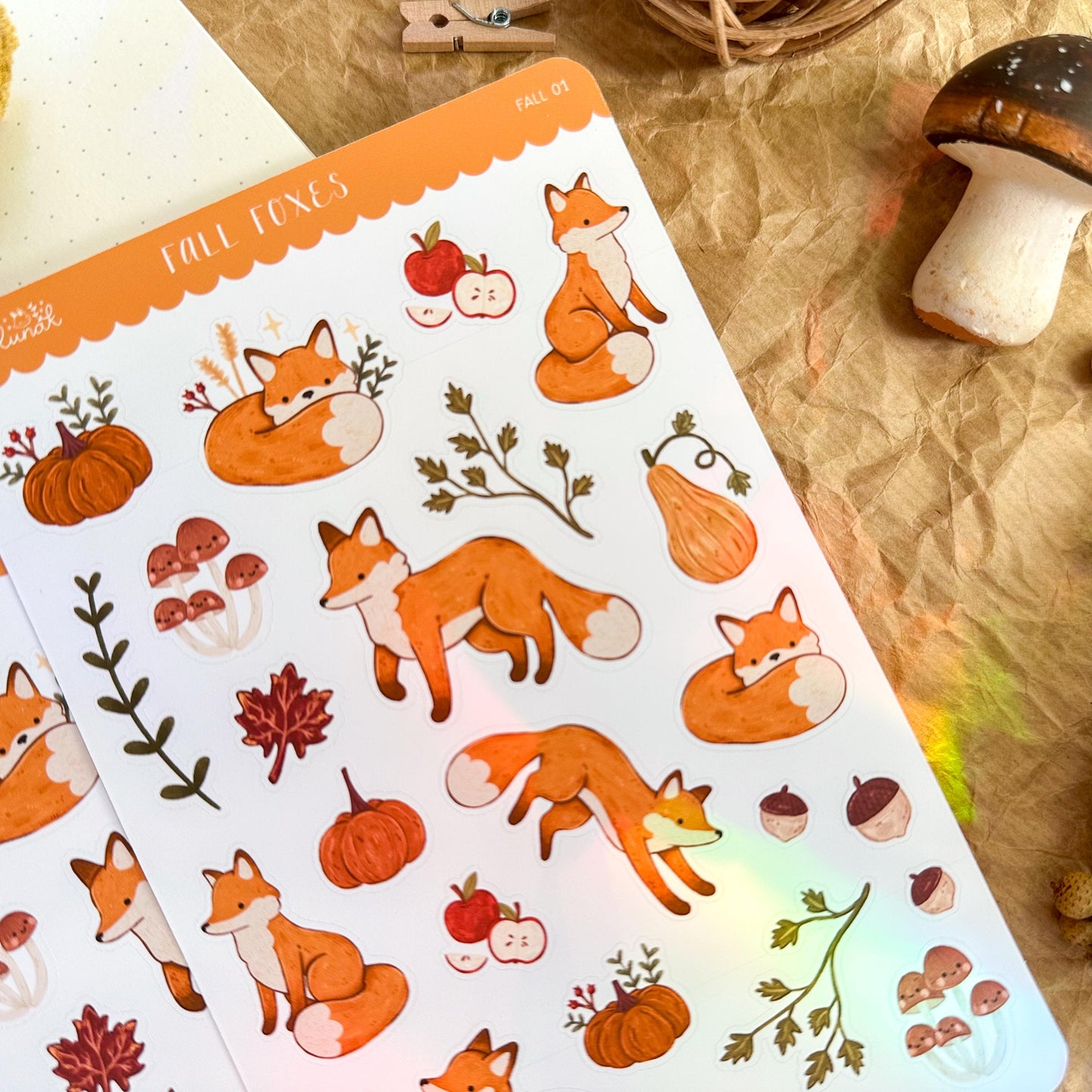 Sticker Sheet - Fall Foxes