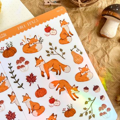 Sticker Sheet - Fall Foxes