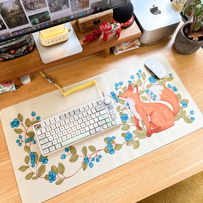 Waterproof Desk Mat - Blueberry Fox | Mouse Pad | Gaming Mouse Mat