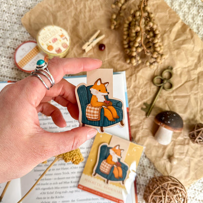 Magnetic Bookmark - Cozy Evening Fox