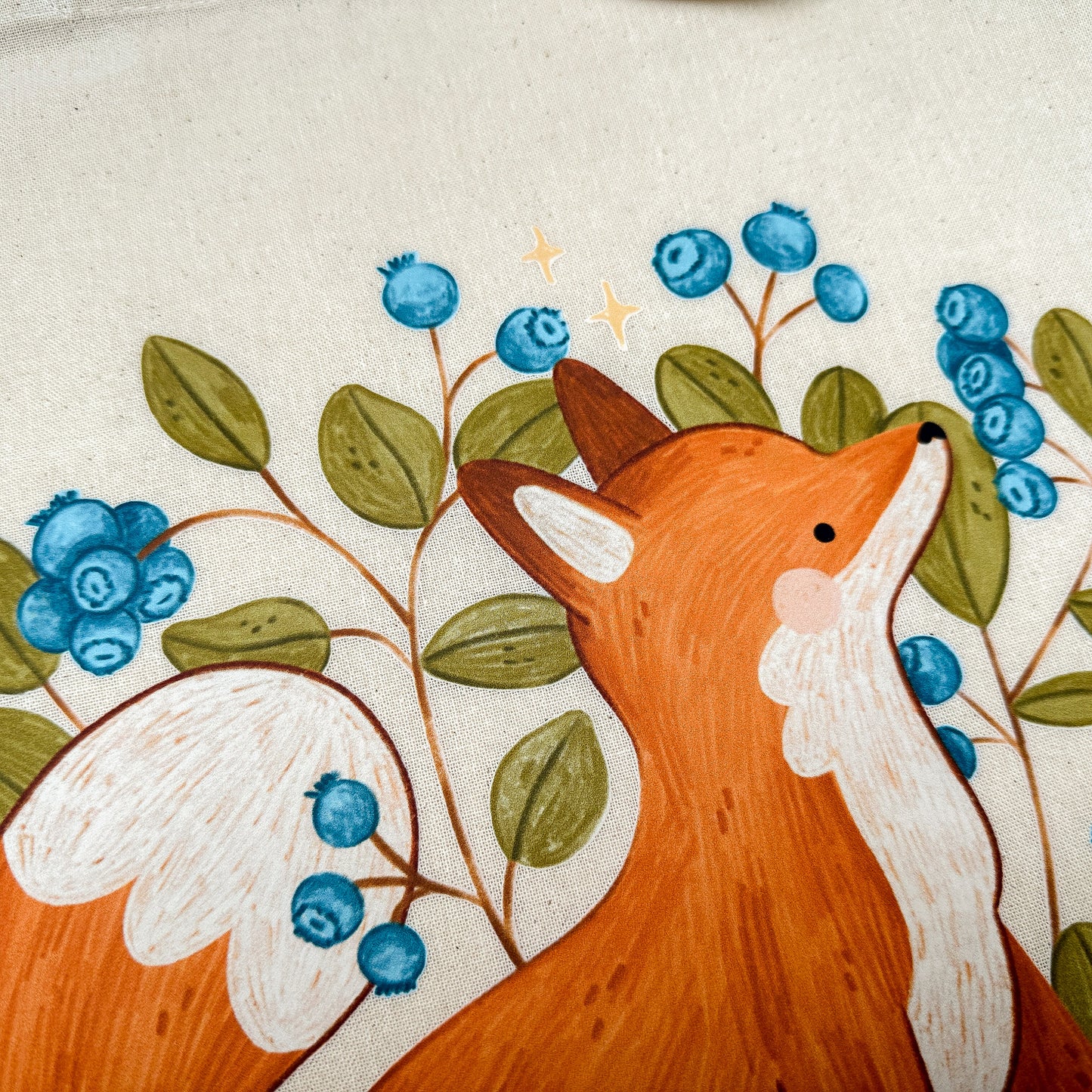 Blueberry Fox Tote Bag