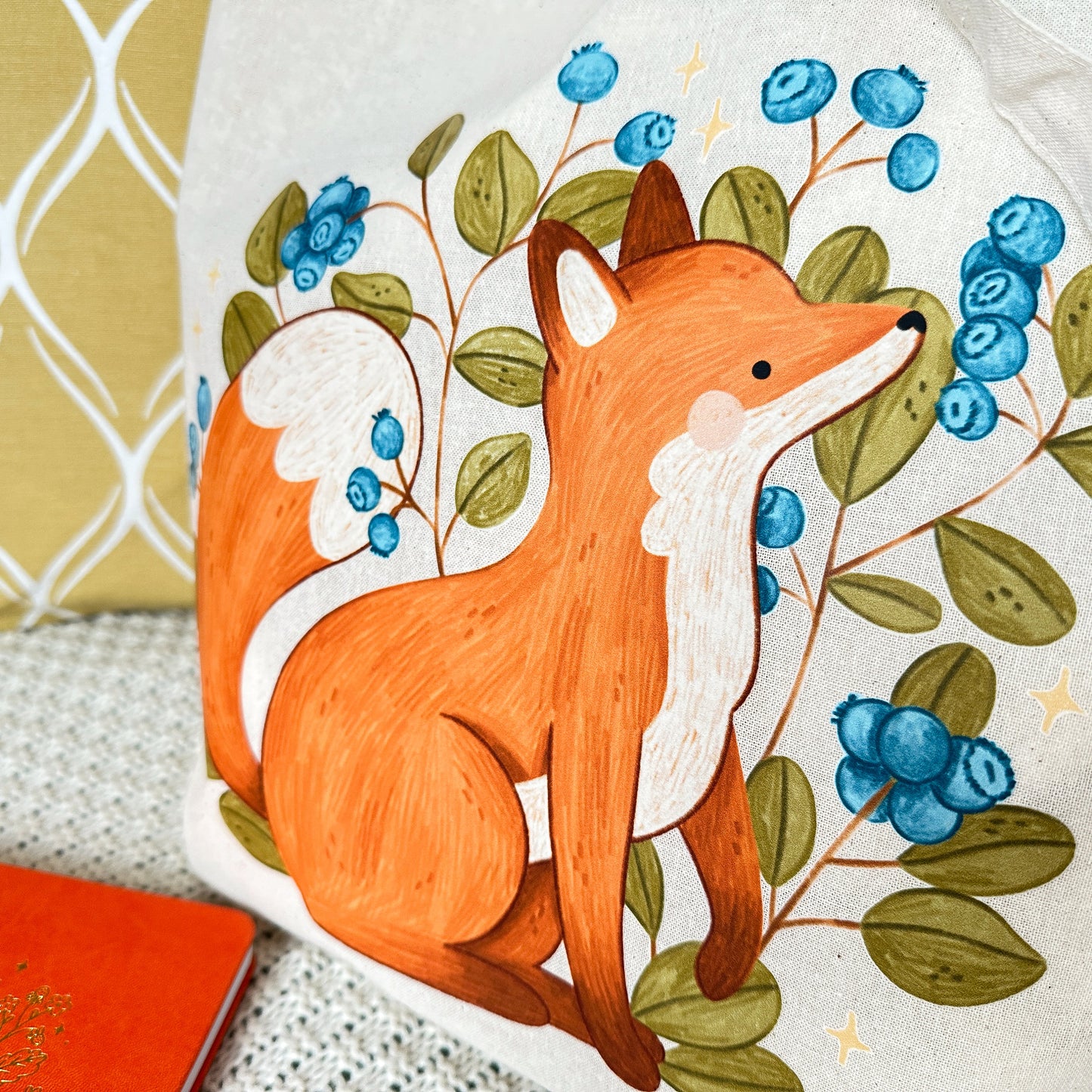 Blueberry Fox Tote Bag
