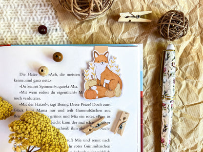 Pumpkin Fox Magnetic Bookmark