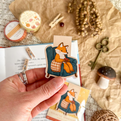 Magnetic Bookmark - Cozy Evening Fox