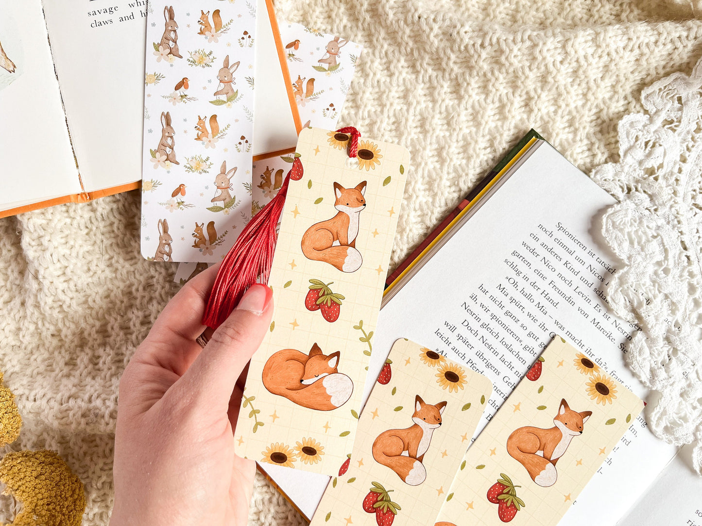 Strawberry Fox Bookmark
