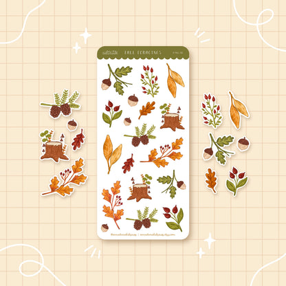 Fall Foragings Planner Sticker Sheet // matte paper stickers