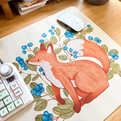 Waterproof Desk Mat - Blueberry Fox | Mouse Pad | Gaming Mouse Mat