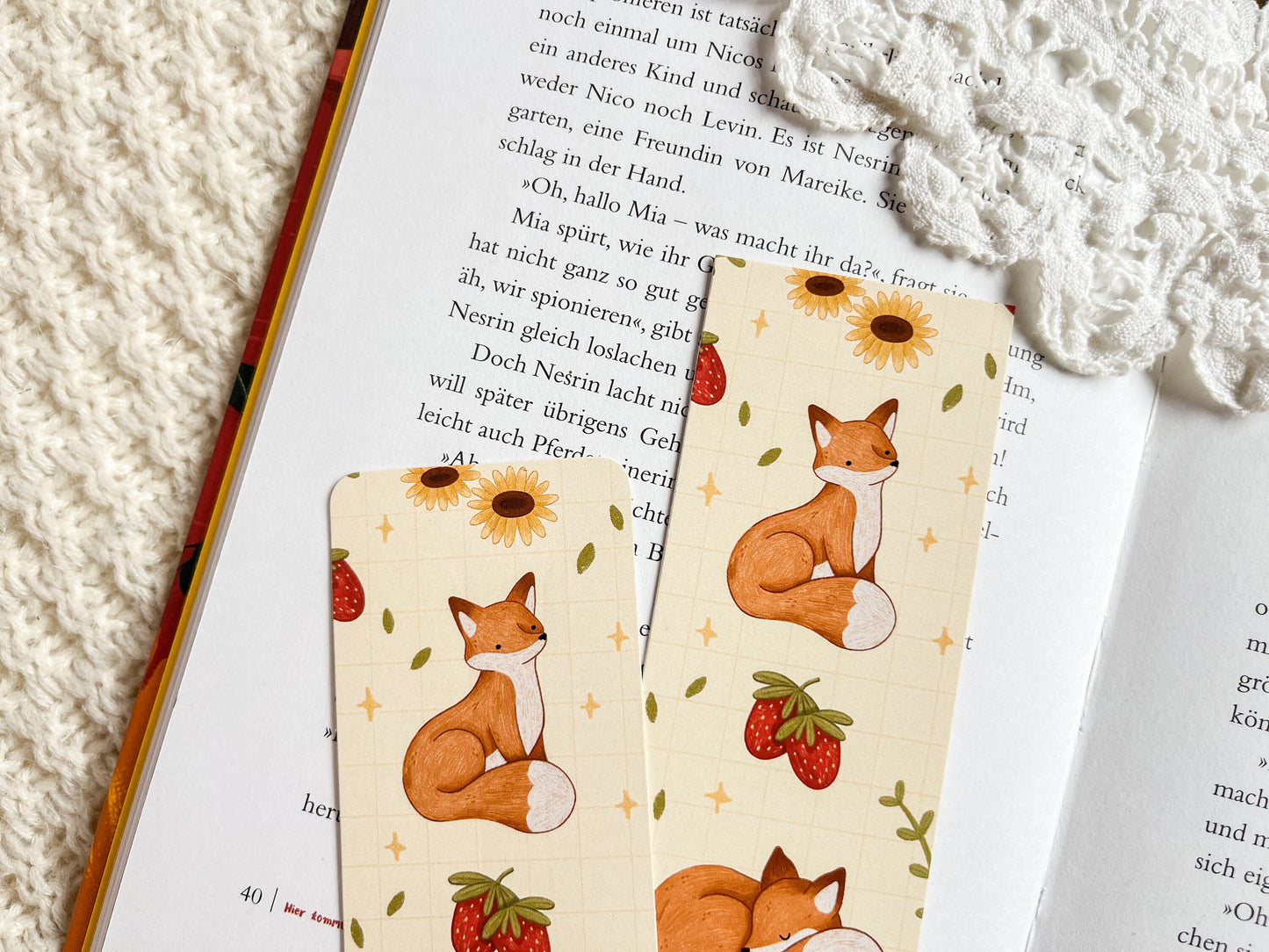 Strawberry Fox Bookmark