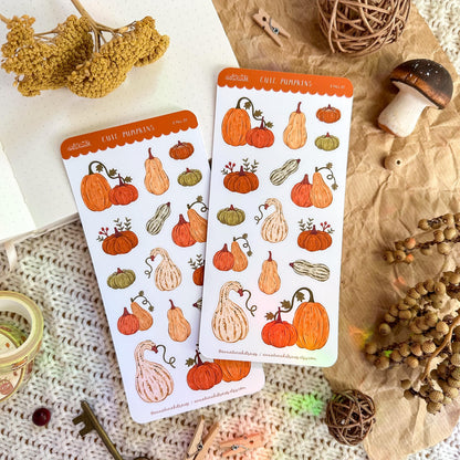 Cute Pumpkins Planner Sticker Sheet // matte paper stickers