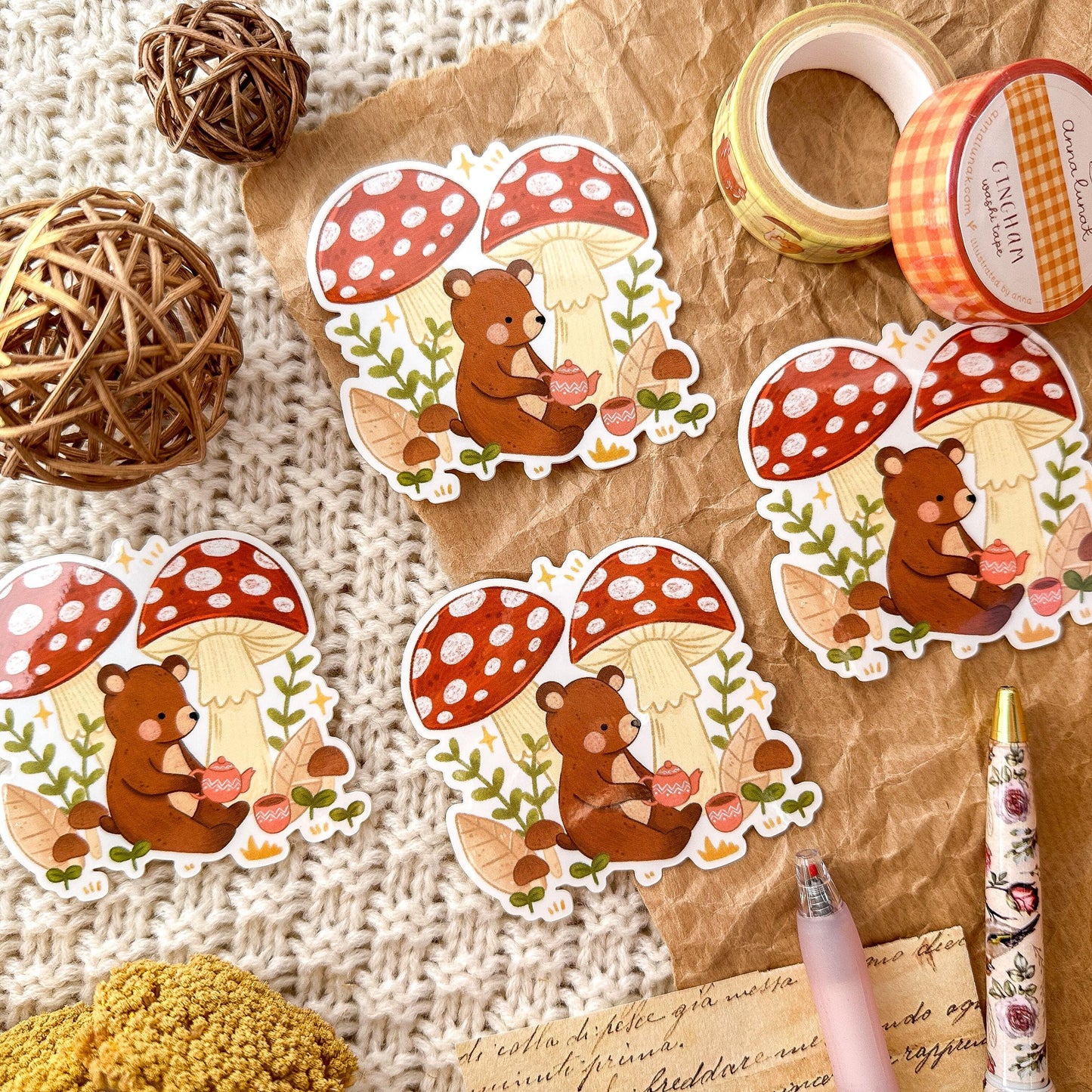 Vinyl Sticker - Mushroom Bear