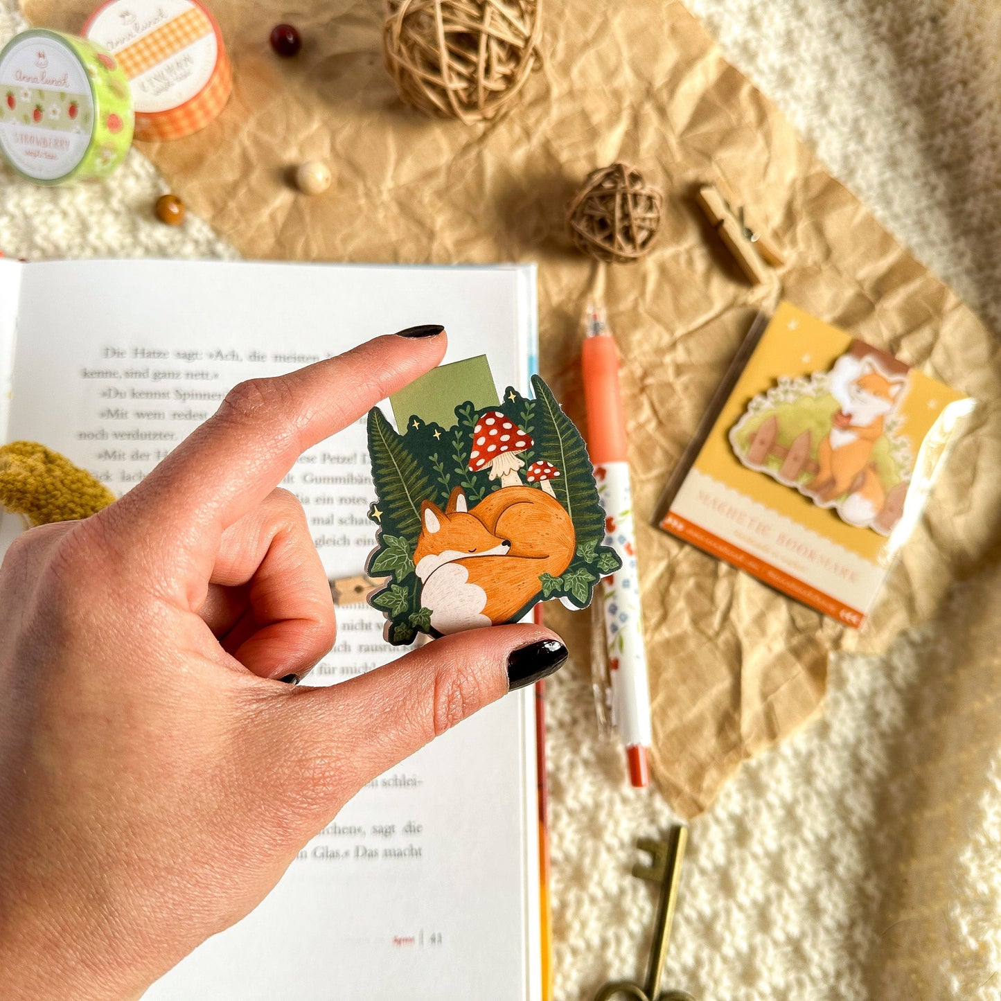 Fern Fox Magnetic Bookmark