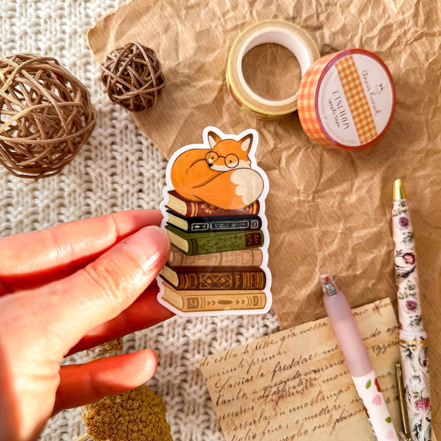 Vinyl Sticker - Book Lover Fox