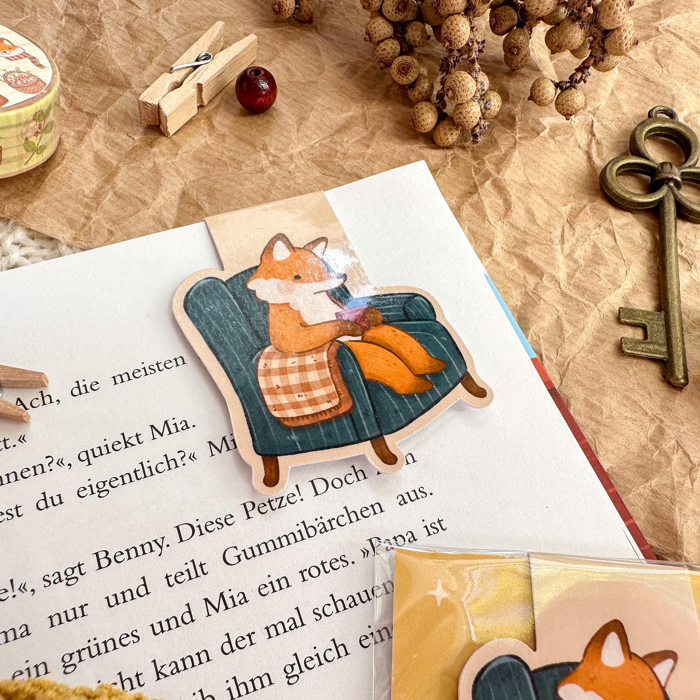 Magnetic Bookmark - Cozy Evening Fox