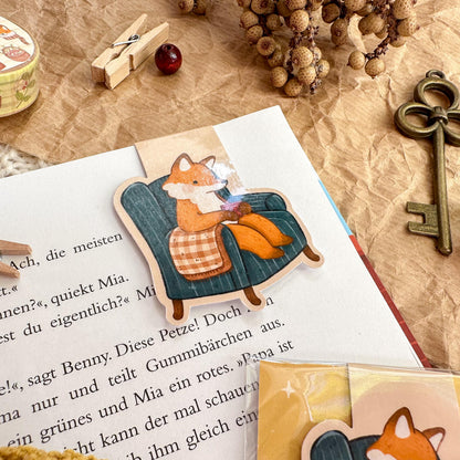 Magnetic Bookmark - Cozy Evening Fox