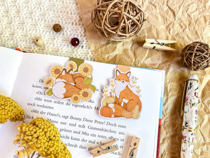 Pumpkin Fox Magnetic Bookmark