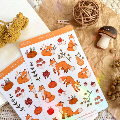 Sticker Sheet - Fall Foxes
