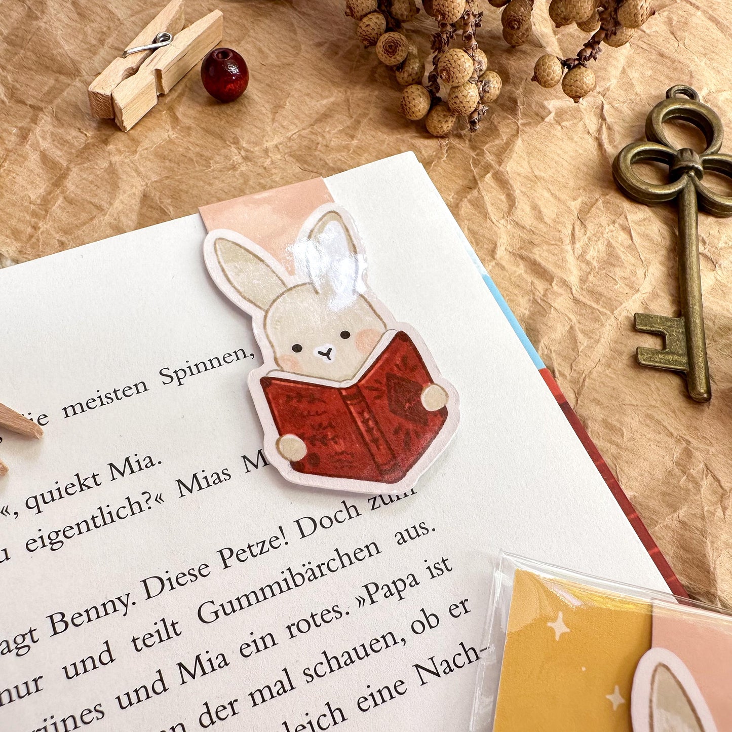 Magnetic Bookmark - Bunny Reader