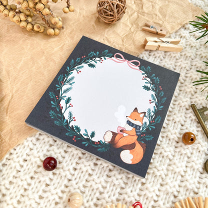 Memo Pad - Dark Winter Fox | Mini Notepad with Tear-Off Sheets
