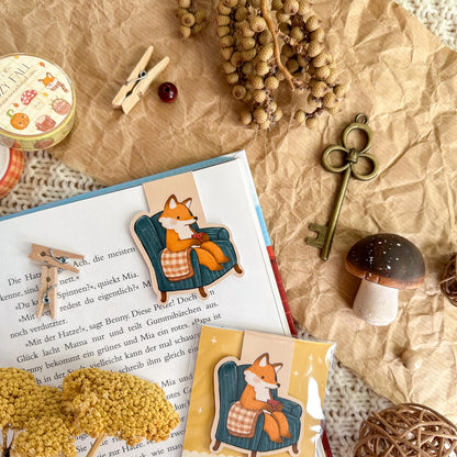 Magnetic Bookmark - Cozy Evening Fox