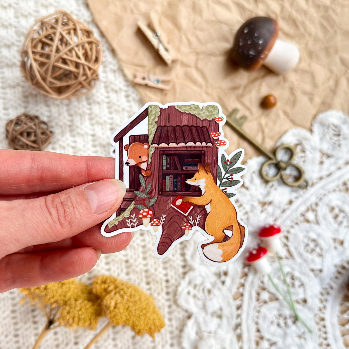 Vinyl Sticker - Enchanted Forest Library