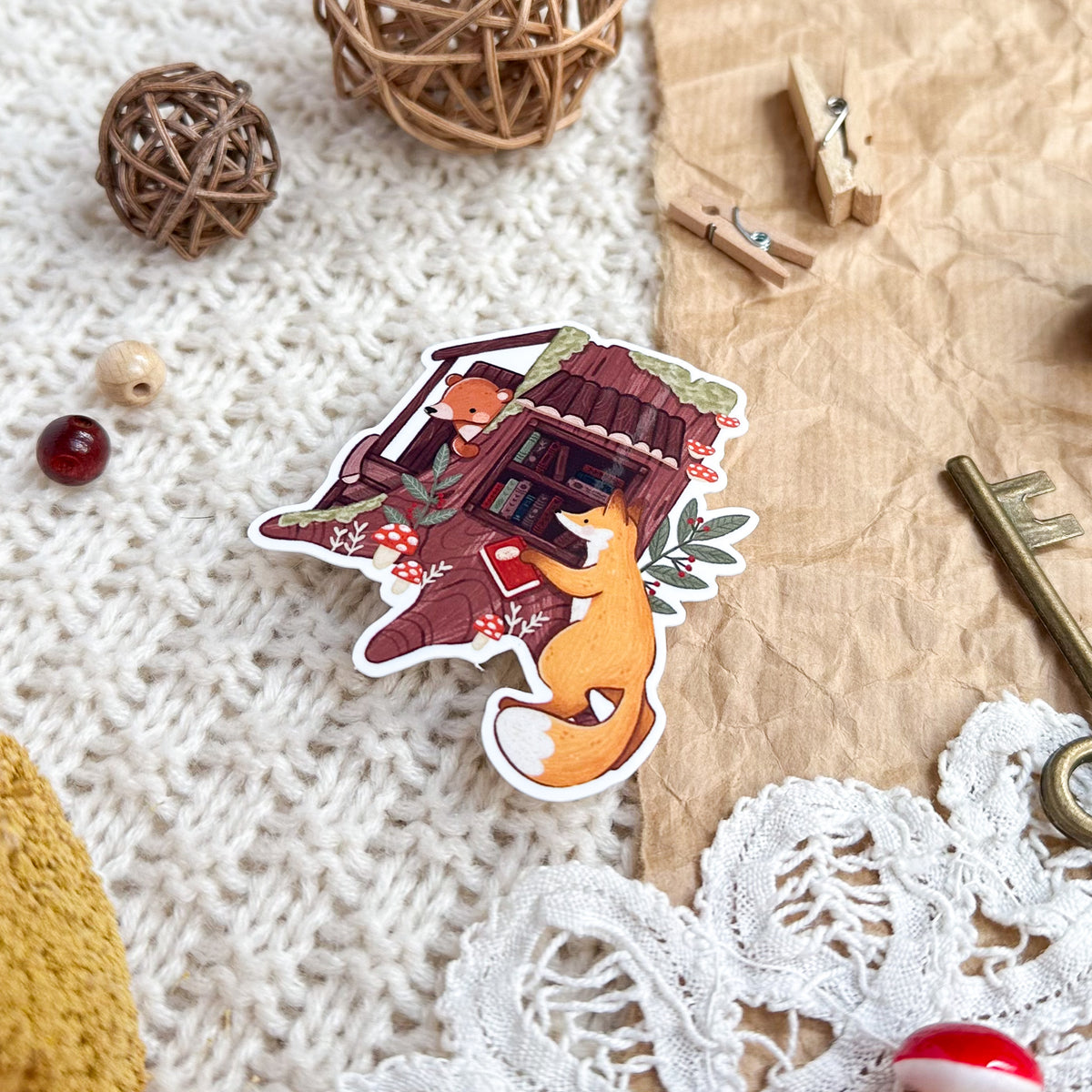 Vinyl Sticker - Enchanted Forest Library