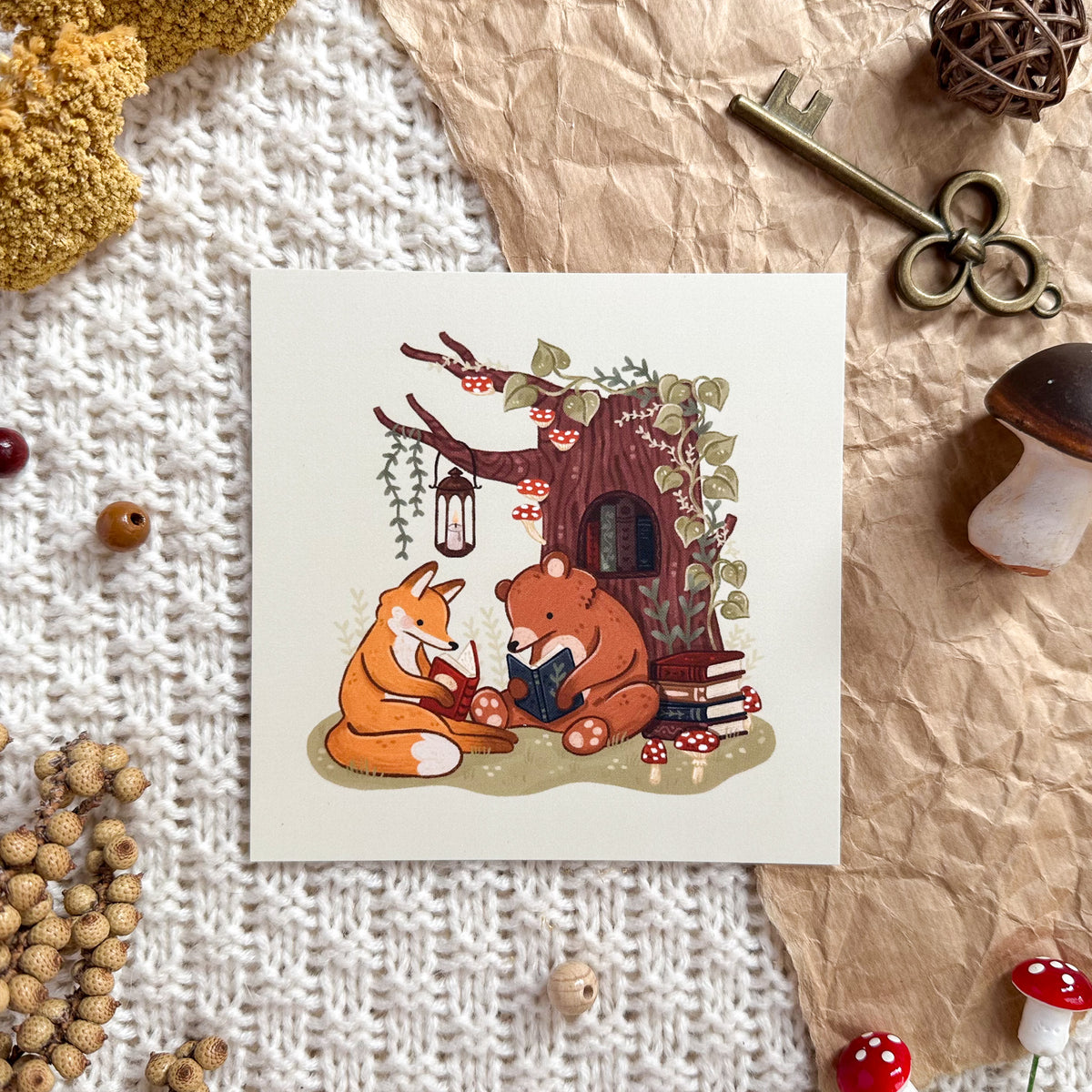 Square Art Print - Enchanted Forest Book Club