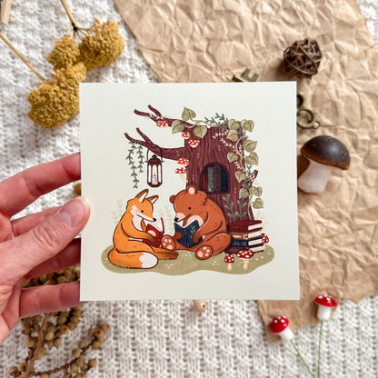 Square Art Print - Enchanted Forest Book Club