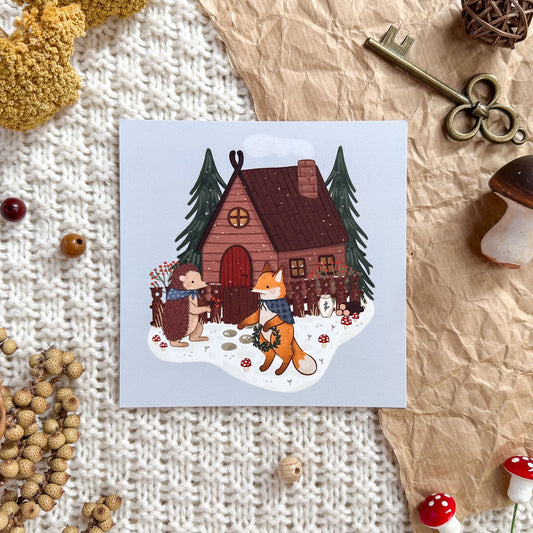 Square Art Print - Folklore Forest Winter