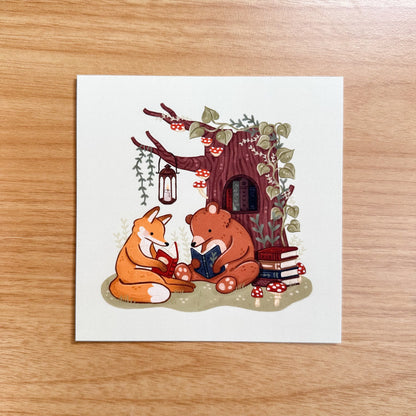 Square Art Print - Enchanted Forest Book Club