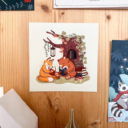 Square Art Print - Enchanted Forest Book Club