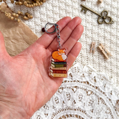 Keychain - Book Lover Fox