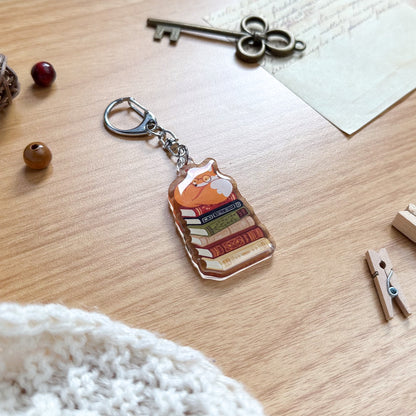 Keychain - Book Lover Fox