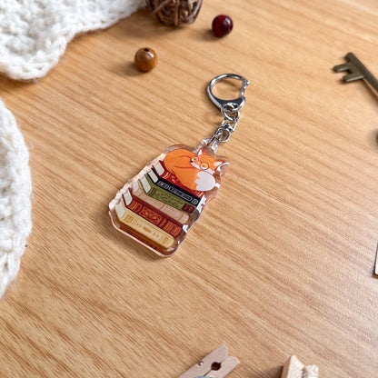 Keychain - Book Lover Fox
