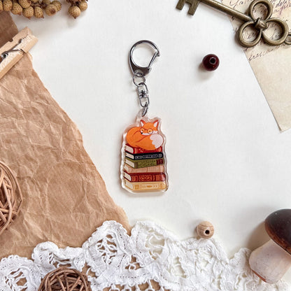 Keychain - Book Lover Fox