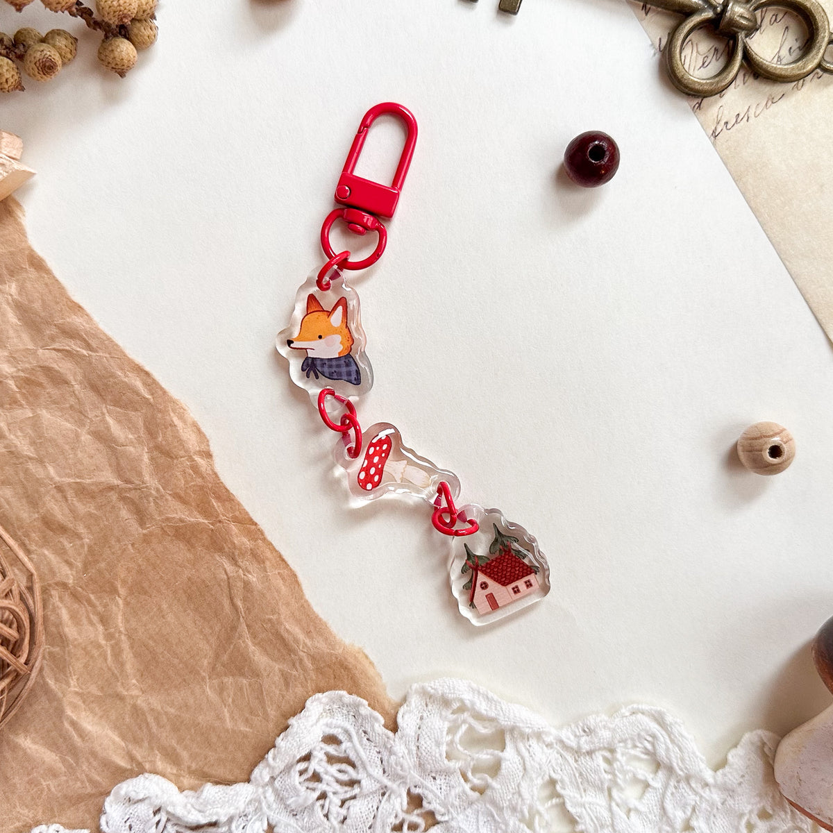 Keychain - Folklore Forest Fox