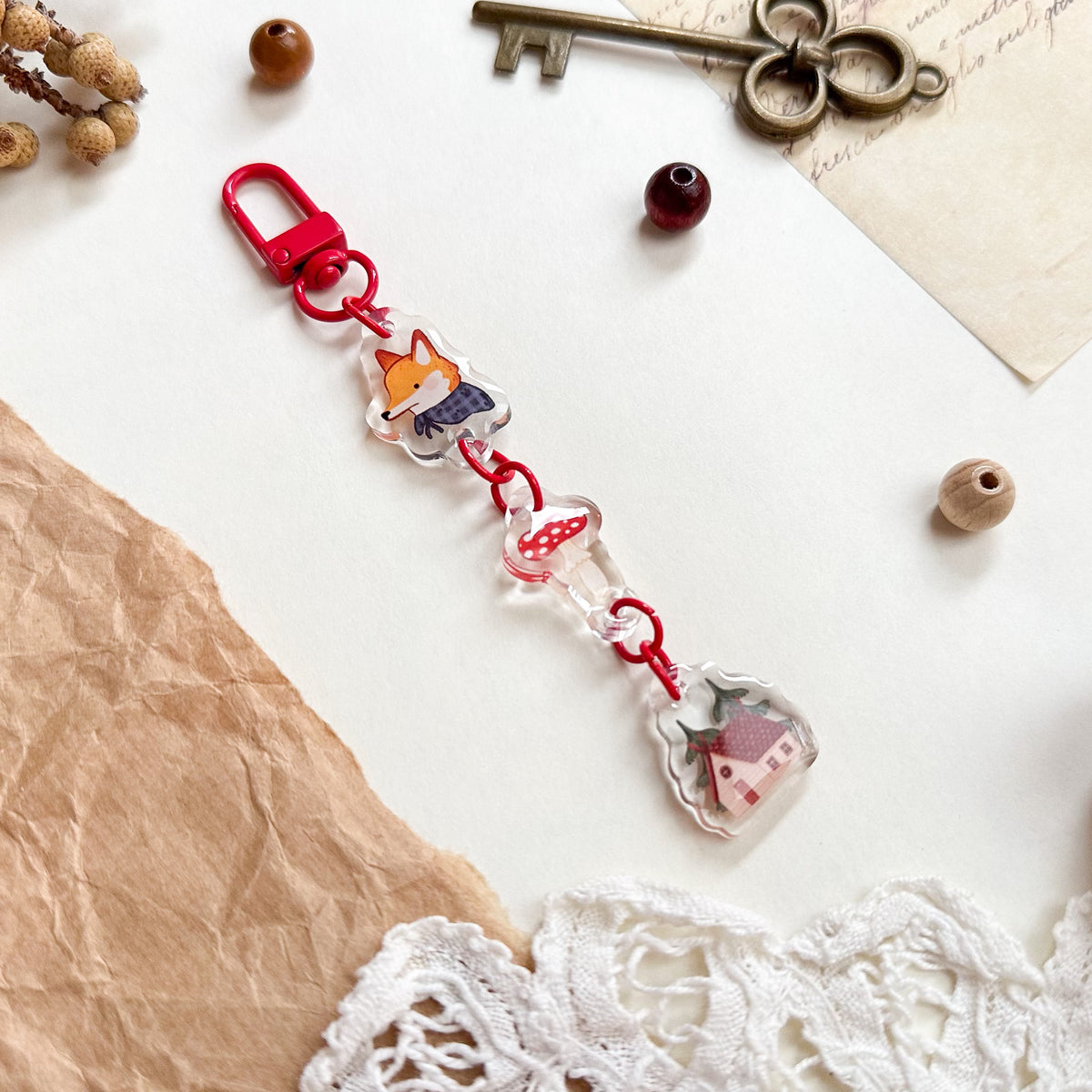 Keychain - Folklore Forest Fox
