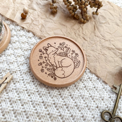 Wooden Coaster - Strawberry Fox