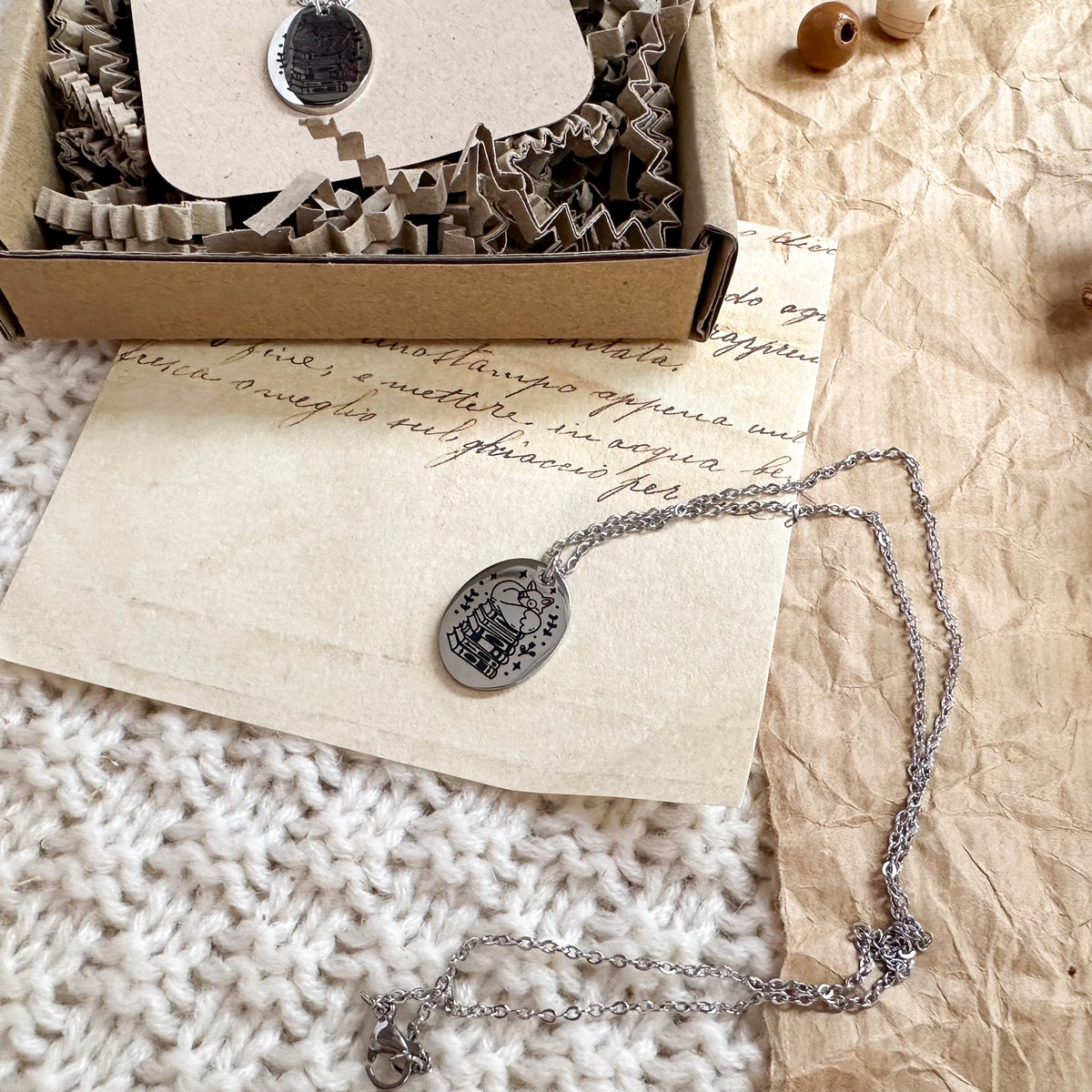 Stainless Steel Necklace - Book Lover Fox