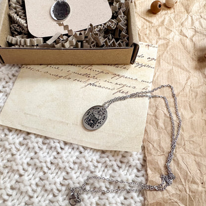 Stainless Steel Necklace - Book Lover Fox